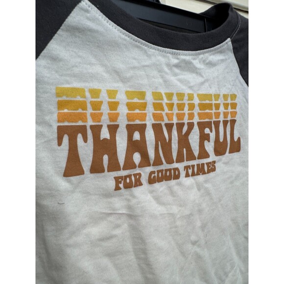 Tiny Whales Thankful Long Sleeve Raglan Size 3 - Picture 2 of 6